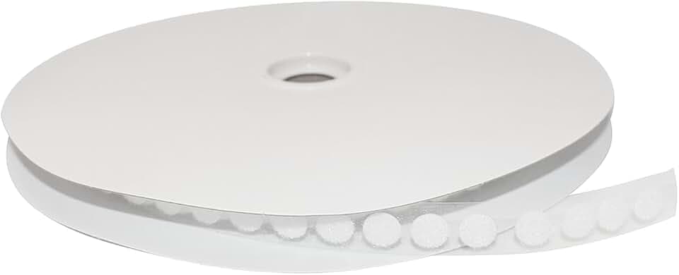 FindTape Loop Side Self Adhesive Dots 1440 Pcs – 1/2 in Sticky Back Dots, Loop Side Only, Self Adhesive Backing Great for Arts and Crafts, Classrooms, and Home Office Use (White)