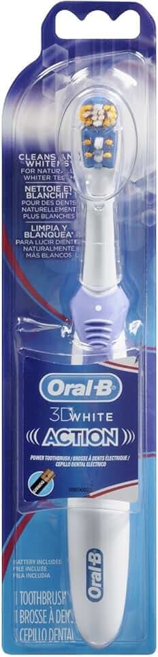 Oral-B 3D White Action Power Toothbrush, 1 Count (Colors May Vary), Multi-colored