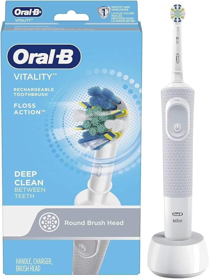 Oral-B Vitality FlossAction Electric Rechargeable Toothbrush powered by Braun, 1 Count