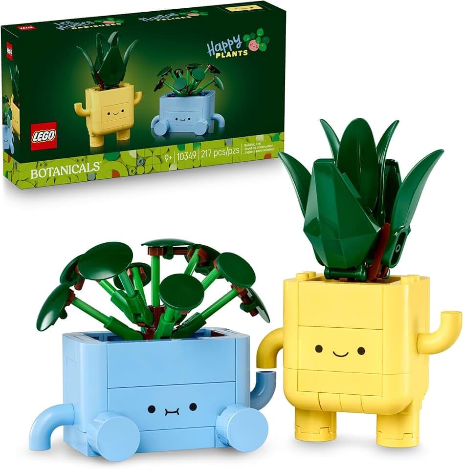 LEGO Botanicals Happy Plants Building Toy for Kids, Girls, and Boys 9+ - Playroom Decor for Desk or Shelf - Birthday Gift Idea for Young Gardeners - Artificial Indoor Plant for Play &amp; Display - 10349