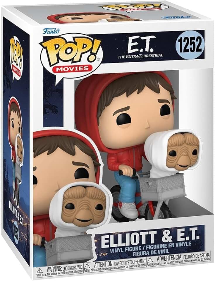 Funko Pop Movies: E.T. The Extra-Terrestrial - Elliott - Elliot with E.T. in Basket, 3.75 Inches - Collectable Vinyl Figure - Gift Idea - Official Merchandise
