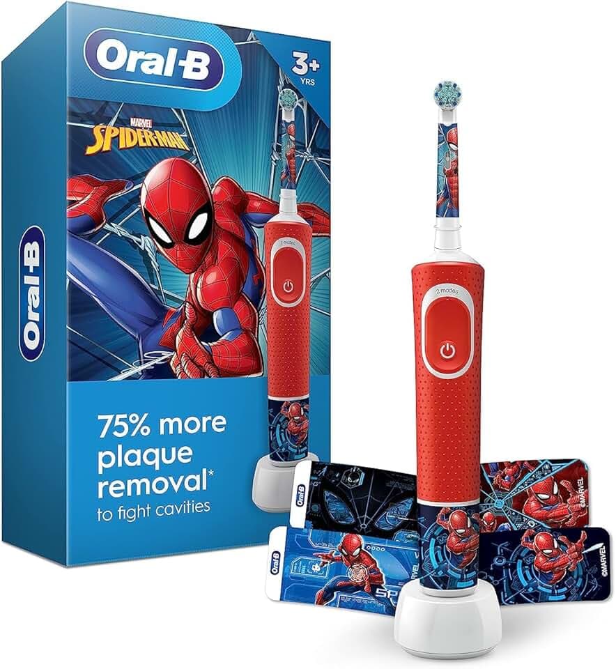 Oral-B Kids Electric Toothbrush Featuring Marvel's Spiderman, for Kids 3+