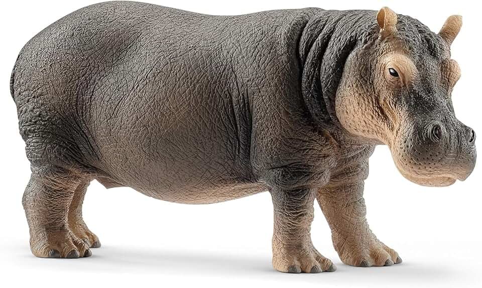 Schleich Wild Life Realistic Detailed Hippopotamus Figurine - Wild Hippo Figurine Toy for Play and Education, Highly Durable and Detailed, for Boys and Girls, Gift for Kids Ages 3+