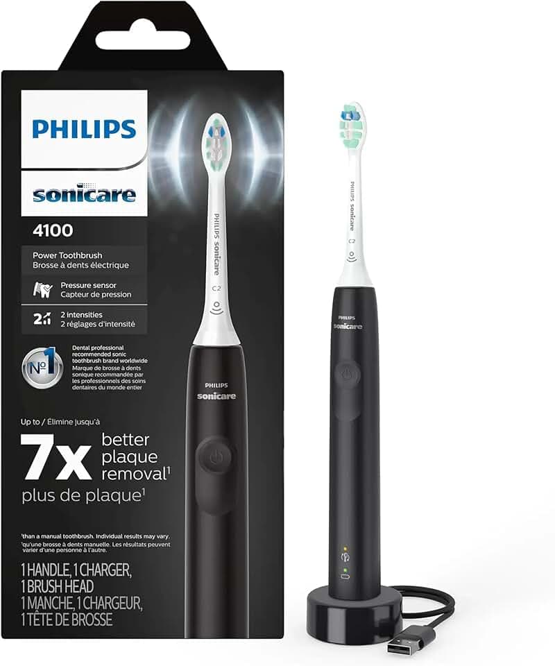 Philips Sonicare ProtectiveClean 4100 Rechargeable Electric Toothbrush Packaging May Vary, White, 1 Count GreenCircle Certified: Certified Environmental Facts Label