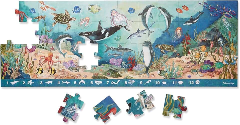 Melissa &amp; Doug Search and Find Beneath The Waves Floor Puzzle (48 pcs, Over 4 feet Long) - FSC Certified