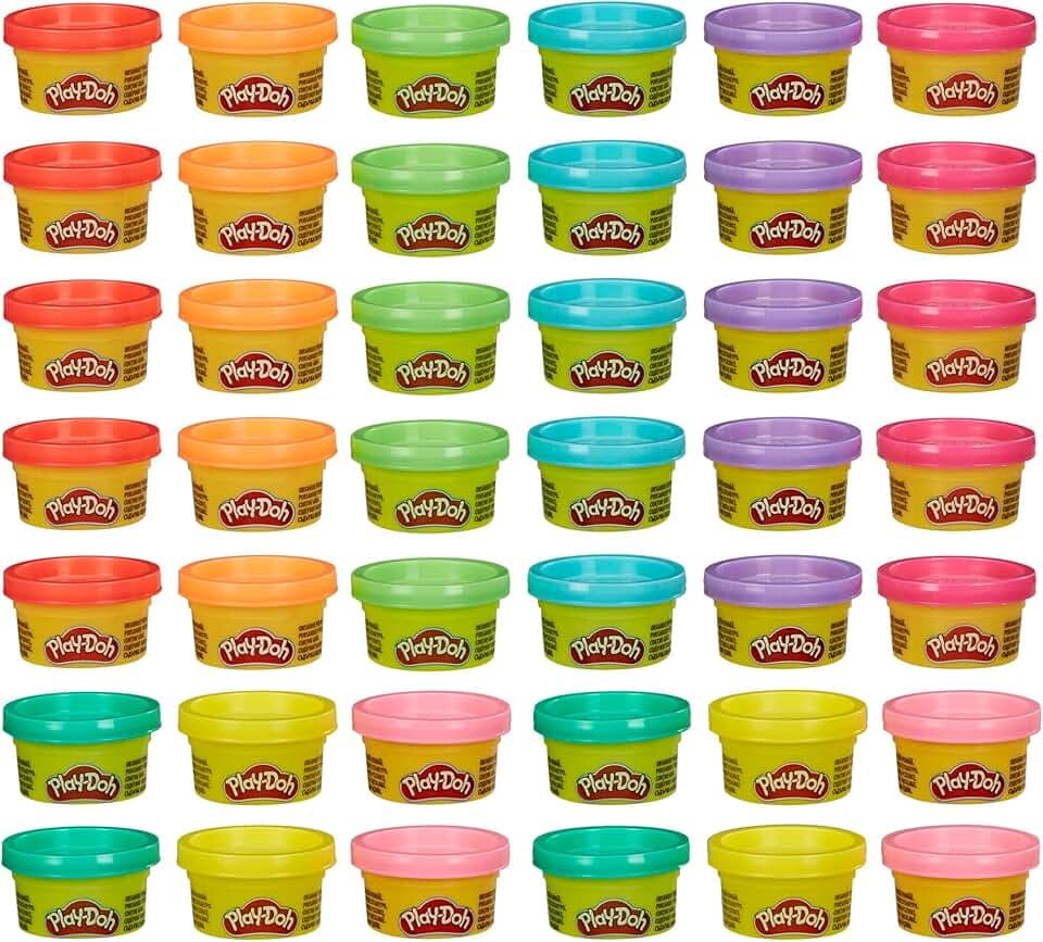 Play Doh Bulk Handout 42-Pack of 1-Ounce Modeling Compound Cans, Back to School Gifts, Prizes, &amp; Party Favors, Kids Arts &amp; Crafts, Preschool Toys, Ages 2+ (Amazon Exclusive)