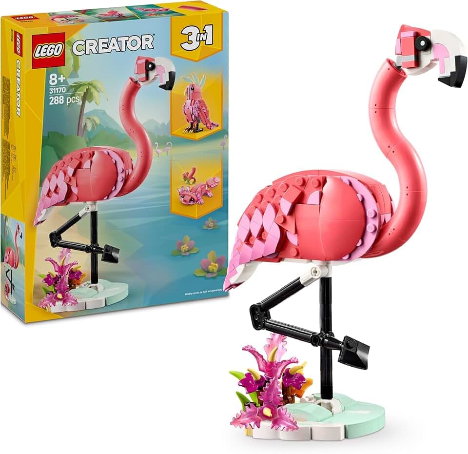 LEGO Creator Animal: Pink Flamingos Toy Toy Birthday Present Block Girls Boys Children 8 Years 9 10 Years Old Elementary School Animal Creature 31170